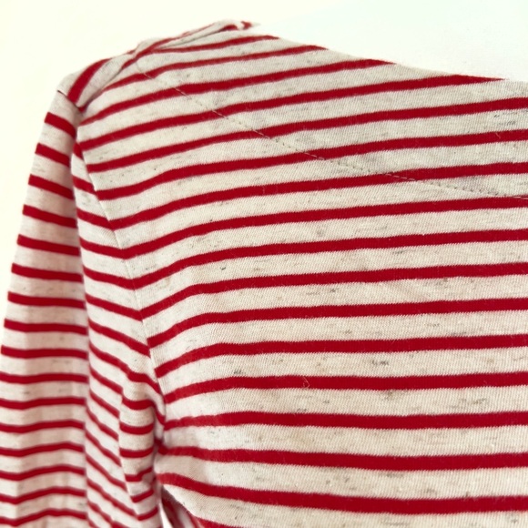 Rebecca Taylor red and off-white striped, long-sleeve mariner T, peplum - Picture 3 of 11